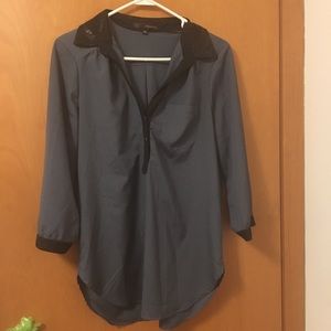 HeartSoul Grey sequin collar silky top